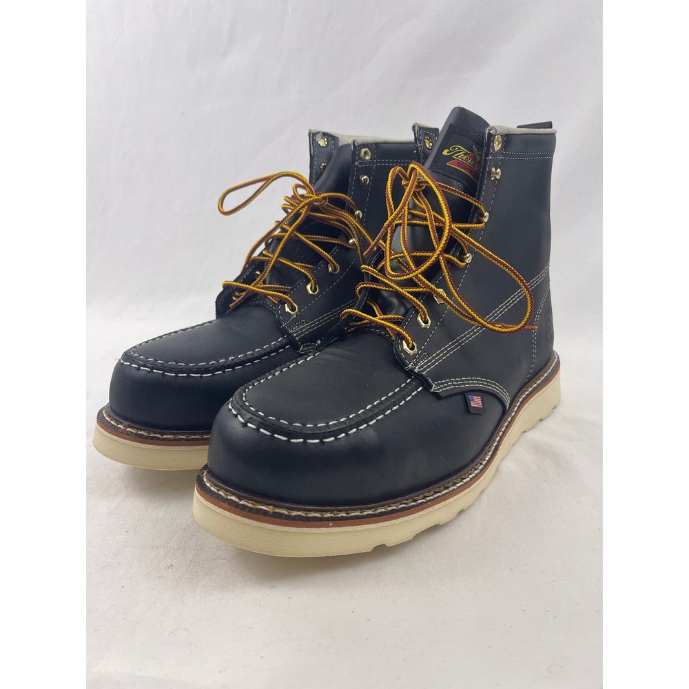 Thorogood American Heritage Men 13 EE Black Boot New Moc Toe Wedge Sole Leather